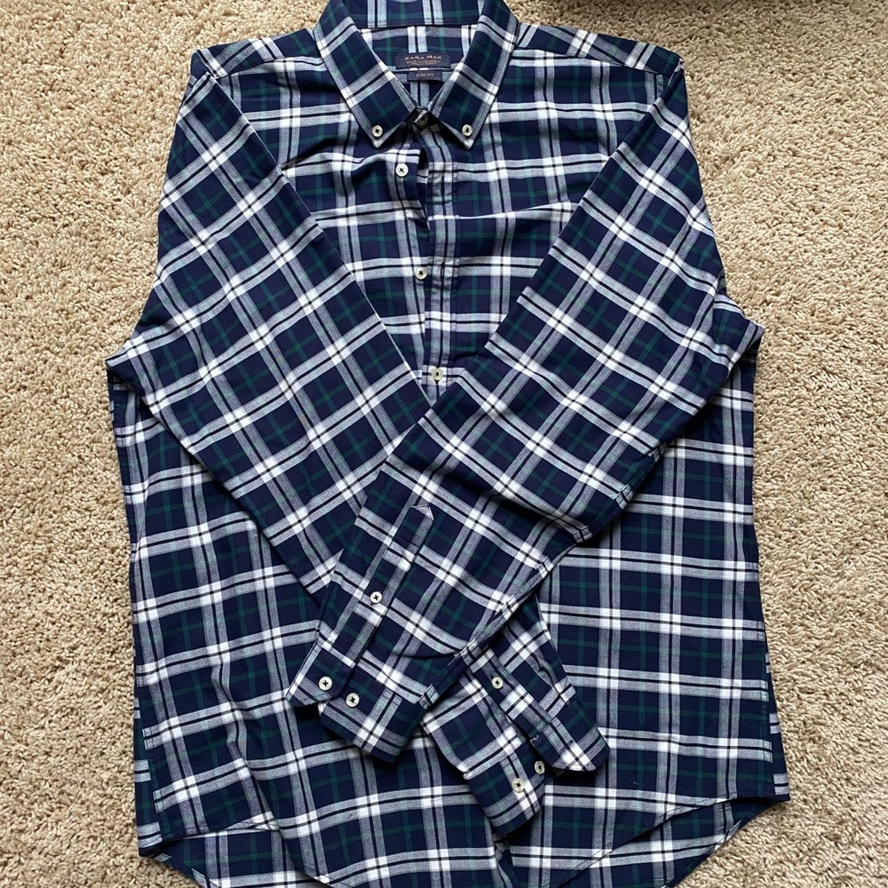 Zara Plaid Slimfit Shirt